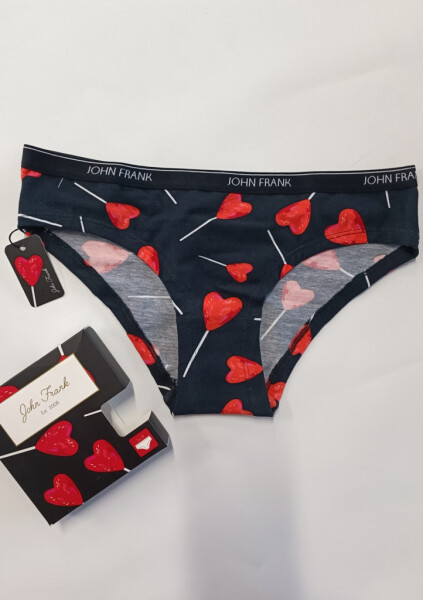 Dámské kalhotky John Frank WJFD-S127-HEART XL černá