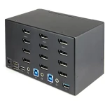 StarTech 2-Port Quad Monitor DisplayPort KVM / KVM přepínač / 4K 60Hz HDR / DP 1.2 / USB 3.0 hub (SV231QDPU34K)