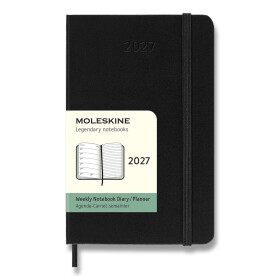 Diář MOLESKINE 2027 týdenní tvrdý černý S