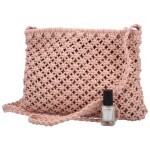 Módní dámská pletená crossbody kabelka Afrodita, růžová
