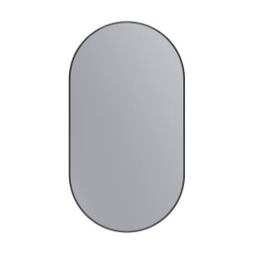 Erga Oval, oválné zrcadlo 55x100cm, černý rám, ERG-V01-OVAL-5510-BK