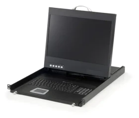 LevelOne KVM konzole 19" LCD 8 portů / KVM konzole / VGA / USB + PS/2 / 1440x900 / černá (KVM-8901DE)
