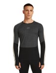 ICEBREAKER Mens 200 Oasis+ LS Crewe, Black/Jet Hthr/Undyed/Cb (vzorek) velikost: M