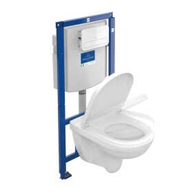 VILLEROY & BOCH - O.novo Set předstěnové instalace ViConnect, klozetu a sedátka, DirectFlush, SoftClosing, a tlačítka E200, bílá 5660D301