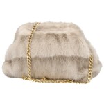 Stylová dámská plyšová crossbody kabelka Bateia, béžová