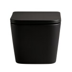 CERANO - WC závěsné Forte, Vortex - vírové splachování + Slim/SoftClose sedátko - černá matná - 52x35 CER-680368