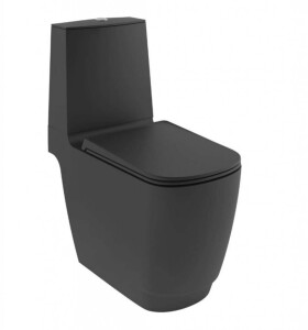 KLUDI - Resa S WC kombi mísa, spodní odpad, Rimless, Spiralflush, matná černá 27WCB0239