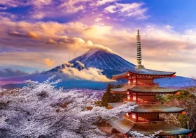 ENJOY Puzzle Hora Fudži na jaře, Japonsko