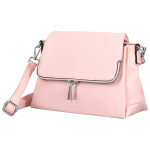 Stylová dámská koženková crossbody kabelka Kornelia, světle růžová