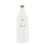 Bastion Collections Nádoba VINEGAR natural shape 700ml - Bastion Collections Keramická lahev na olivový olej Heart Black 700 ml, bílá barva, keramika