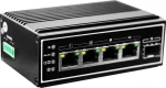 LevelOne IGP-0502 / Průmyslový switch / 4x GE PoE+ / 1x SFP / 120 W / DIN / kovové tělo (IGP-0502)