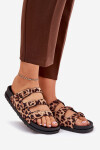 Dámské Pantofle S Pásky A Přezkami V Leopardím Vzoru Hnědé Uliri 36
