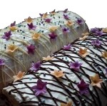 Dekorace oplatková - Květ mini 2 cm modrý, 50 ks