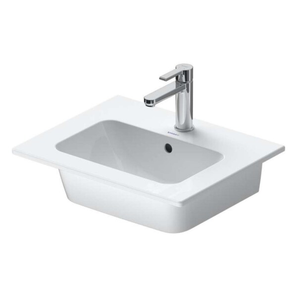 DURAVIT - ME by Starck Nábytkové umyvadlo 53x43 cm, 1 otvor pro baterii, s WonderGliss, bílá 23365300001