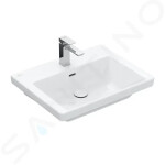 VILLEROY & BOCH - Subway 3.0 Umyvadlo 600x470 mm, s přepadem, otvor pro baterii, CeramicPlus, Stone White 4A7060RW