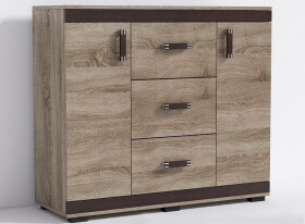 Komoda P13 120cm Barva korpusu: Trufla, Lišta: Lancelot, Barva dvířek: Lancelot
