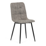 Židle jídelní, šedá látka cowboy, nohy černý kov