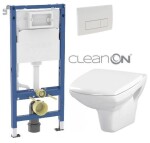 GEBERIT DuofixBasic s bílým tlačítkem DELTA51 + WC CERSANIT CLEANON CARINA + SEDÁTKO 458.103.00.2 51BI CA1
