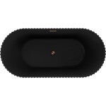 MEXEN/S - Paola volně stojící vana reliéf 170 x 80, černá mat, sifon a přepad růžové zlato 52721708071-60