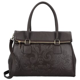 Luxusní dámská kožená kabelka na rameno Florentina, tmavě hnědá