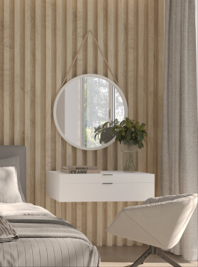 Zrcadlo Grace Barva korpusu: Bílá, Rozměry: 60 cm, Varianta: Zavěšení na šňůrce