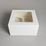 Dortisimo Bílá krabice s okénkem na 4 ks muffinů (17,7 x 17,7 x 10 cm)