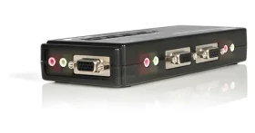 StarTech 4portový USB KVM přepínač s audiem / KVM přepínač / max. 2048x1536 / integrovaný kabel 1,2 m / černá (SV411KUSB)
