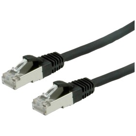 Value 21.99.1245 RJ45 síťové kabely, propojovací kabely CAT 6 S/FTP 2.00 m černá dvoužilový stíněný, bez halogenů, samozhášecí 1 ks