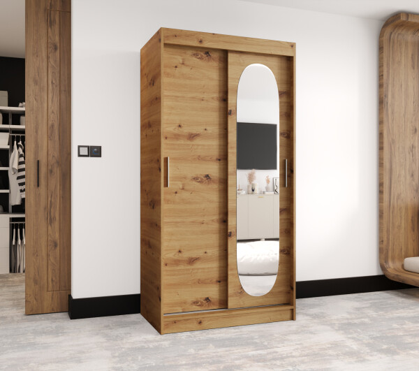 Šatní skříň Abi Royal Rozměry: 100 cm, Barva korpusu + barva dveří: Dub artisan + Dub artisan