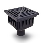 MIDAS Kanalizační vpusť - přímá D110, litinovým roštem 300x300 mm, 12,5t s košem