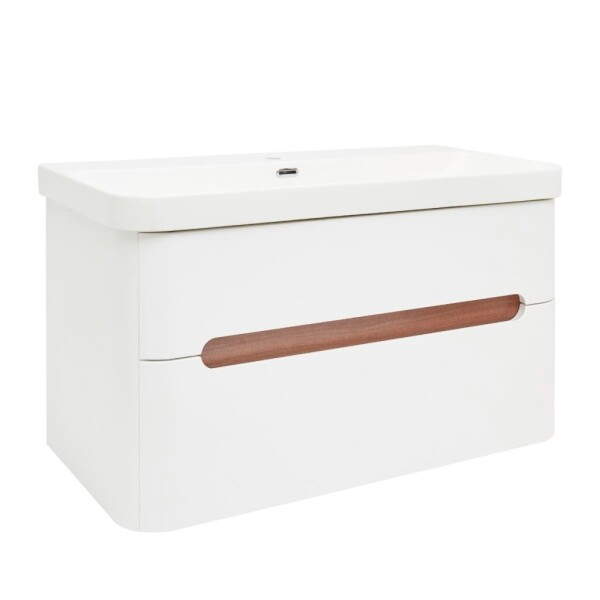 Koupelnová skříňka s umyvadlem SAT Fusion 97,5x53x45 cm bílá matná mat SATFUSION2100WMW SATFUSION2100WMW