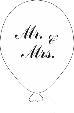 Balónek Mr. & Mrs. s černým potiskem Balonky.cz Balónek Mr. & Mrs. s černým potiskem Balonky.cz