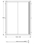 GEBERIT - GEO Sprchové dveře 140x190 cm, stříbrná/čiré sklo 560.163.00.2