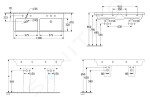 VILLEROY & BOCH - Subway 3.0 Dvojumyvadlo nábytkové 1300x470 mm, s přepadem, otvory pro baterie, alpská bílá 4A71D501