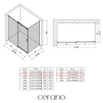 CERANO - Sprchový kout Santoro L/P - 8 mm - černá matná, transparentní sklo - 110x80x195 - posuvný CER-8050BD7323
