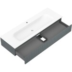 MEXEN/S - Rivel koupelnová skříňka 140 cm s umyvadlem Vela, 1 šuplík, reliéf , grafit mat/bílá mat - 91A20-14023-1-BF66-W23M0 91A20-14023-1-BF66-W23M01