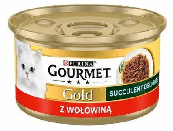 Purina Gourmet GOLD Succulent Delights s hovězím masem 85 g