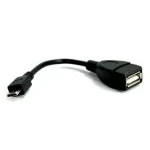OTG redukce microUSB - USB-A černá / Redukce USB / microUSB samec - USB-A samice / 0,15 m / USB 2.0