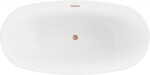 MEXEN/S - Eris volně stojící vana 180 x 95, bílá, sifon a přepad měď kartáčovaná 53441809500-65