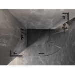 MEXEN/S - Lunar L sprchový kout čtvrtkruh křídlový levá 80 x 70, transparent, grafit metal 833L-080L-070P-95-00