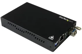 StarTech Gigabitový mediakonvertor černá / Mediakonvertor / optika - RJ-45 / dosah 10 km / bez PoE (ET91000SM10)