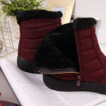 Nepromokavé sněhové boty na zip NEWS W EVE181C burgundy 37
