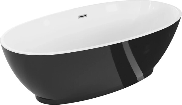 MEXEN - BILBAO volně stojící vana 180x90, bílá/černá bez krytky přepadu a zátky 51311809075-SS