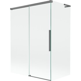 MEXEN/S - Rox L vanová zástěna 2-křídlová posuvná 120 + 70 x 150, transparent, grafit metal 8C9L-120-070-95-00