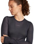 Dámské merino tričko s dlouhým rukávem ICEBREAKER Wmns 75 Cool-Lite Featherlight LS Crewe, Black velikost: M