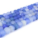 Přírodní ledový achát - pomněnkový - ∅ 8 mm - 1 ks