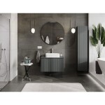 MEXEN/S - Rivel koupelnová skříňka pod umyvadlo 80 cm s deskou, 1 šuplík, reliéf , grafit mat 91A20-08047-1-BFC66