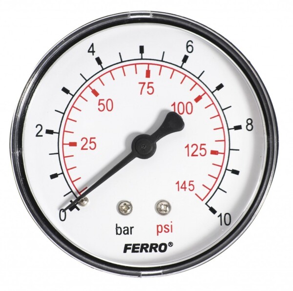 NOVASERVIS - Manometr 63mm 1/4" Axiál 0-10 bar M6310A