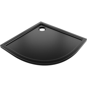 MEXEN - Flow Sprchová vanička čtvrtkruh slim 100 x 100, černá mat 46Q701010
