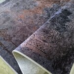 DumDekorace Moderní koberec s ornamentálním rámem - šedohnědý Šířka: 80 cm | Délka: 150 cm